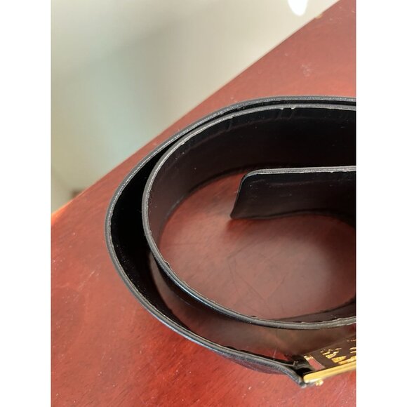 Vintage Gatefold Chanel 1980s Black Leather 24k Gold-Plated Filigree Belt main image 10